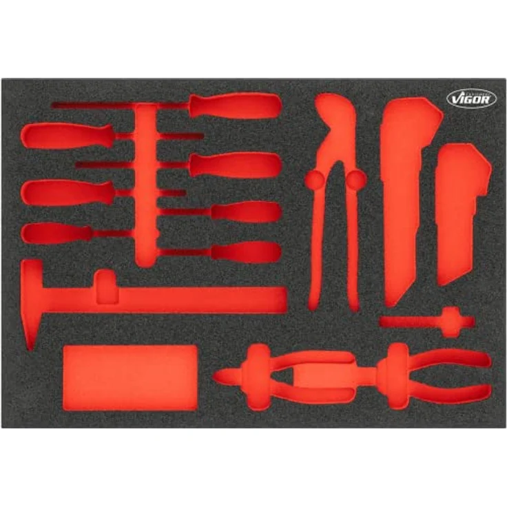 Vigor 2K Weichschaum-Einlage, leer, Schubladengröße L (563 x 393 x 35 mm), öl- und fettbeständig, leicht zu reinigen – Bild 2