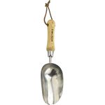 Kent & Stowe Pflanzschaufel – Blumen-Kelle aus Edelstahl zum Einpflanzen und Umpflanzen, Handschaufel mit Griff aus Eschenholz, Länge: 33 cm