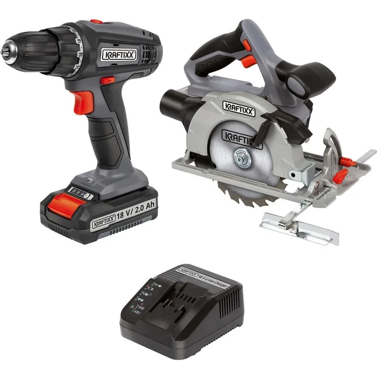 KRAFTIXX® Akku-Schraubendreher KX-AS 18 Li Kit, 1500 U/min, 40 Nm, inkl. 2,0Ah Akku, Power X-Change kompatibel, 5-tlg Set