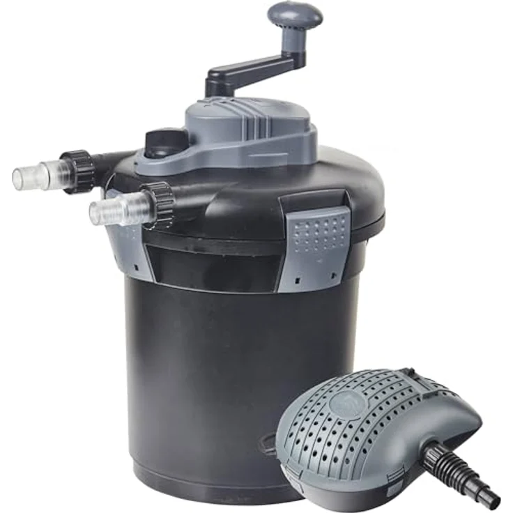 Heissner Druckfilter Set HLF3000-00, Komplett-Set für Teiche bis 3000 l, inkl. 7 Watt UVC-Teichklärer und regelbarer Pumpe 1500 l/h – Bild 1