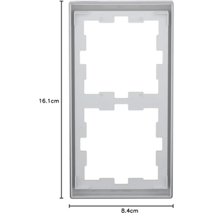 Merten Abdeckrahmen 2fach D-Life, Edelstahl, für senkrechte und waagerechte Montage, matt lackiert, IP20, 90 mm x 163 mm x 12 mm – Bild 7