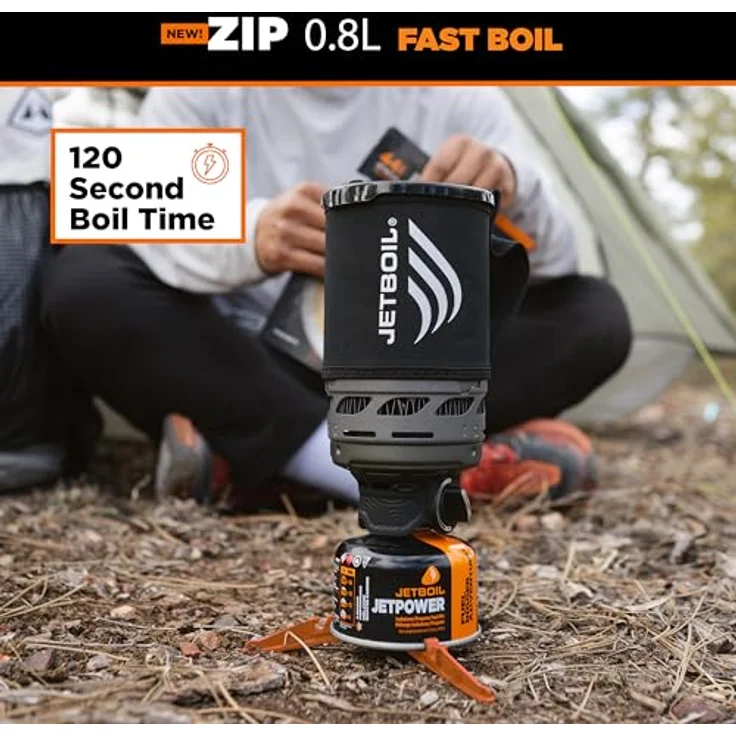 Jetboil Zip Carbon, Campingkocher mit 0,8 Litern Fassungsvermögen, FluxRing-Technologie und isolierender Hülle, leicht und kompakt, 340 g – Bild 5