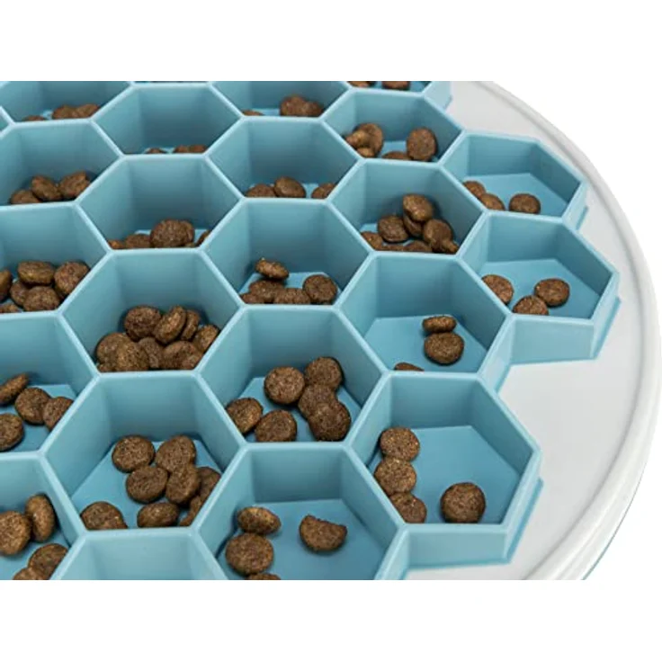 TRIXIE Slow Feeding Anti Schling Platte Hive, Kunststoff/TPR/TPE, Ø 30 cm, Grau/Blau - 25039 – Bild 5