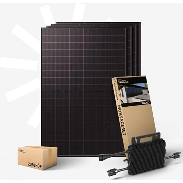 Kleines Kraftwerk Quattro XL 2000Wp Balkonkraftwerk, 800W Wechselrichter mit WiFi, Bluetooth und 4×500W bifazialen Solarmodulen, 10 m Kabel – Bild 2