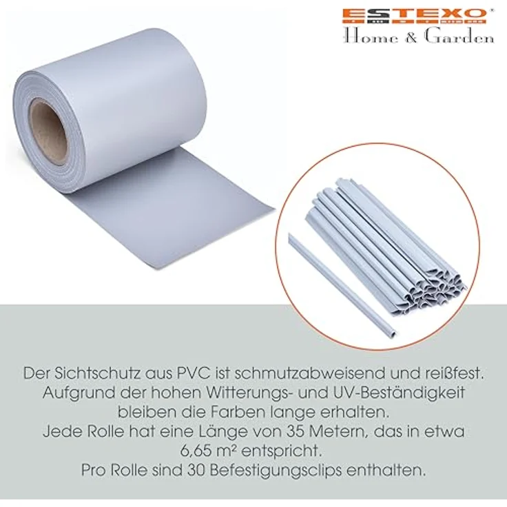 Sichtschutzstreifen Sichtschutz Zaunblende PVC Folie Zaunfolie Doppelstabmatten Grau – Bild 7
