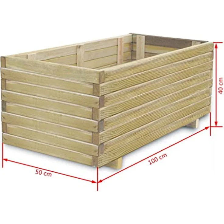 vidaXL Hochbeet 100 x 50 x 40 cm Holz Rechteckig – Bild 4