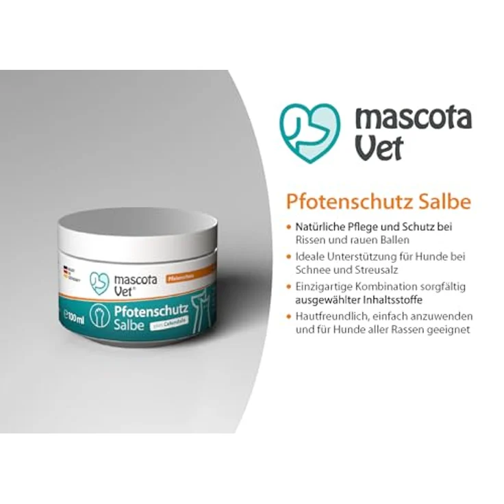 mascota Vet - Pfotenschutz Salbe – Natürliche Pflege für Hundepfoten mit Insektenfett, Ringelblume & Sheabutter | Schutz vor Kälte, Streusalz & trockener Haut | Feuchtigkeitsspendend & regenerierend – Bild 2
