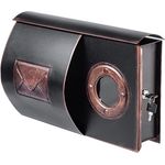 Stelling Briefkasten VINTA Vintage-Look mit Bullauge und gewölbten Zeitungsfach Schwarz-Kupfer | Entnahme: Rechts