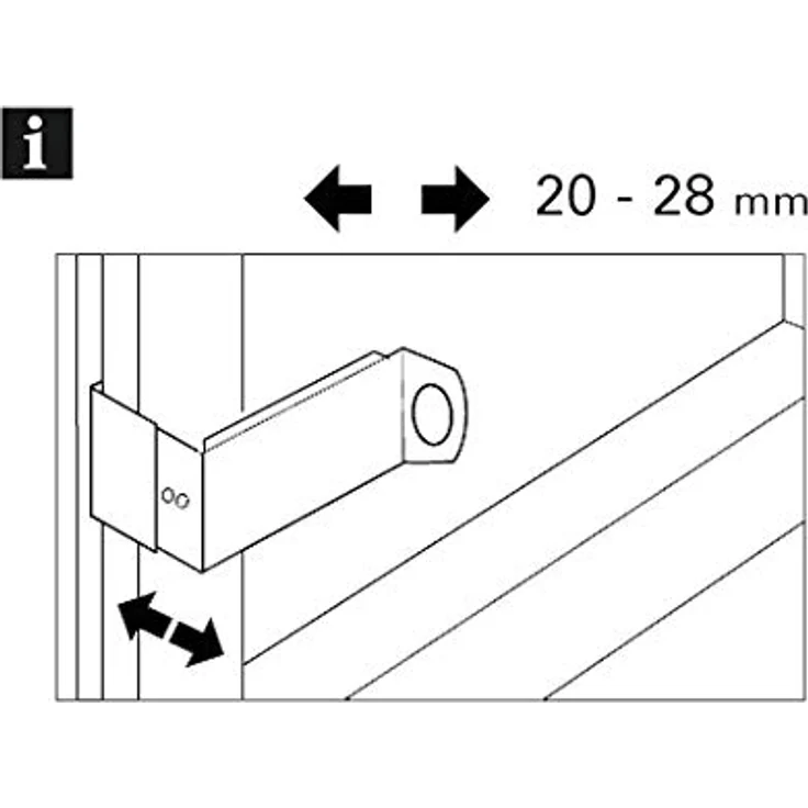 GARDINIA Adapter für Spannvitragen, Für Spannstangen mit Ø 9 mm, Verstellbar von 20-28 mm, 2 Stück, Montage ohne Bohren auf dem Fensterflügel, Metall, Titan – Bild 3