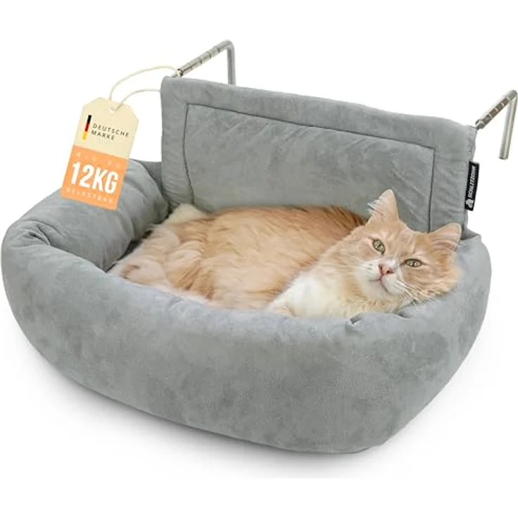 SCHLITZOHR Premium Heizungsliege für Katzen - Murphy - für Katzen bis 12kg - passend für alle Heizkörper - rundum gepolstert - Katzenbett für die Heizung – Bild 1