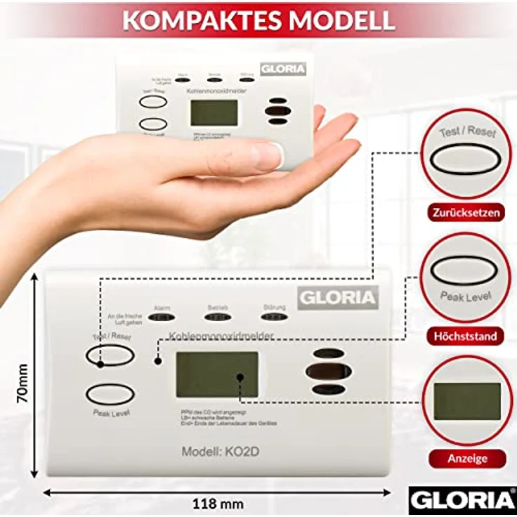 Kohlenmonoxidmelder Kidde CO-Alarm KO2D – Bild 6