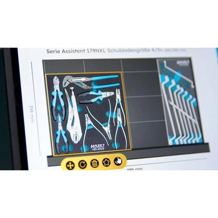 Hazet 163-459/15 Werkzeugset, 15-teiliges Safety-Insert-System (SIS) mit Ordnungssystem und integrierter Vollständigkeits-Prüfung, Made in Germany – Bild 7