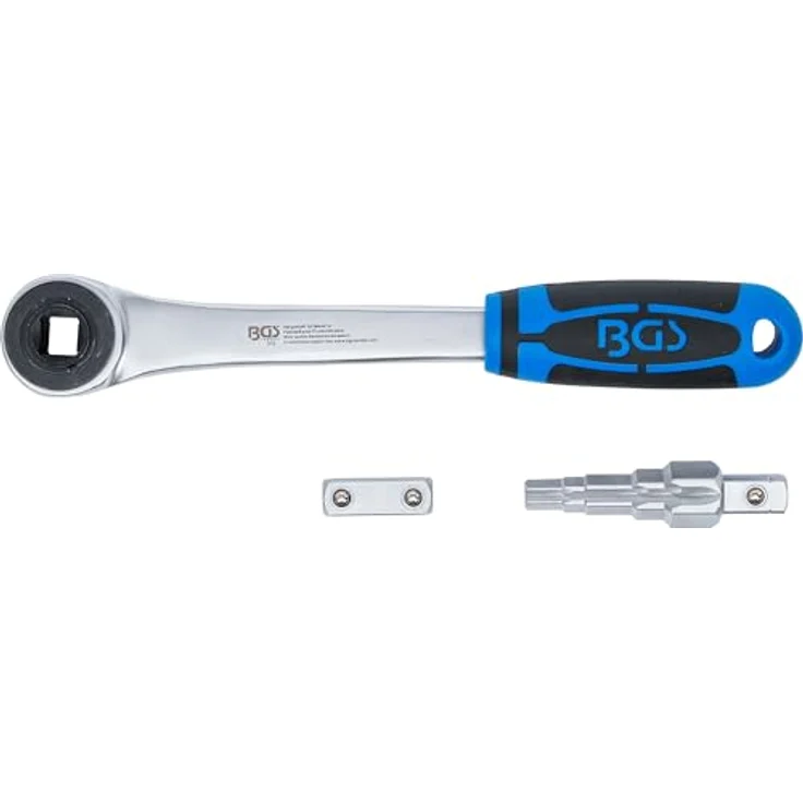 BGS 314 Durchsteckknarre mit Adapter und Stufenschlüssel, 12,5 mm (1/2"), verchromt, für Heizung/Thermostat – Bild 2