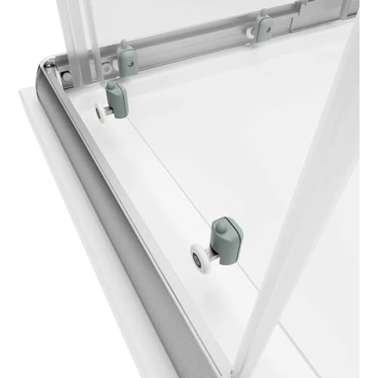 Schulte Eckeinstieg Sunny, 4-teilig mit Schiebetüren, verstellbar 80-100 x 100-120 cm, 4 mm ESG-Sicherheitsglas, Silberfarben – Bild 3