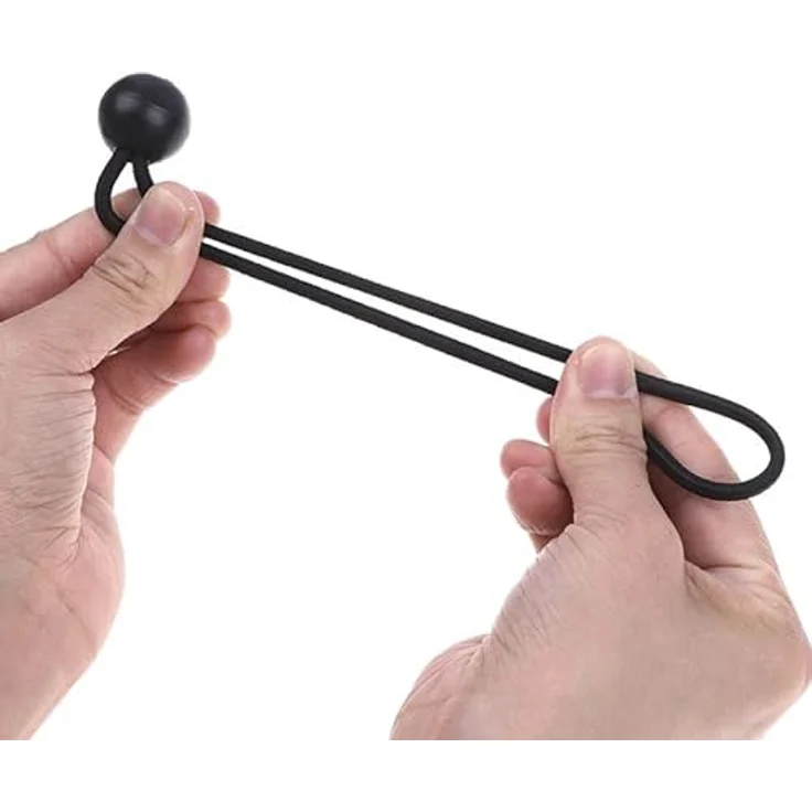 MT MALATEC Spanngummi Planenspanner mit Kugel, Set aus 10 Stück, schwarz, universell einsetzbar für Zelte und Planen – Bild 4