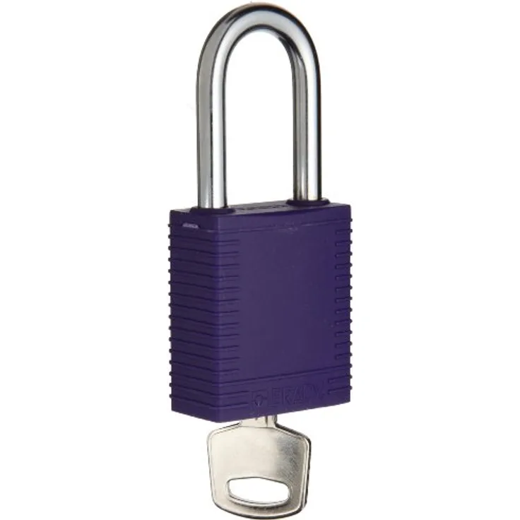 Lockout Nylon Vorhängeschloss, 38mm x 44mm x 20mm, Lila, 6er Pack