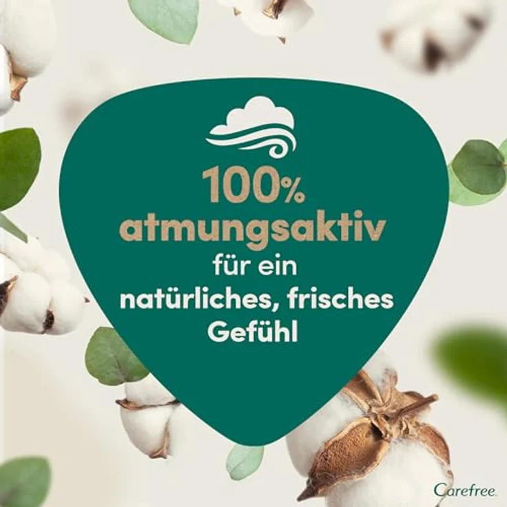 Carefree 100% Organic Cotton Topsheet Normal, parfümfrei Slipeinlagen aus 100% Bio-Baumwolle, 30 Stück, für sensible Haut – Bild 3