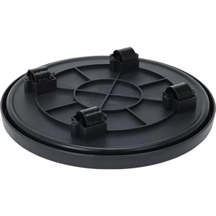 Spetebo Kunststoff Pflanzentrolley anthrazit, 35 cm für runde Töpfe, wetterfest und mobil mit 4 Rollen, belastbar bis 50 kg – Bild 3