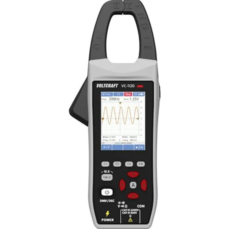 VOLTCRAFT VC-1120, digitale Stromzange CAT III 1000V mit 20.000 Count Anzeige, True RMS, Bluetooth-Konnektivität und Oszilloskopfunktion – Bild 1