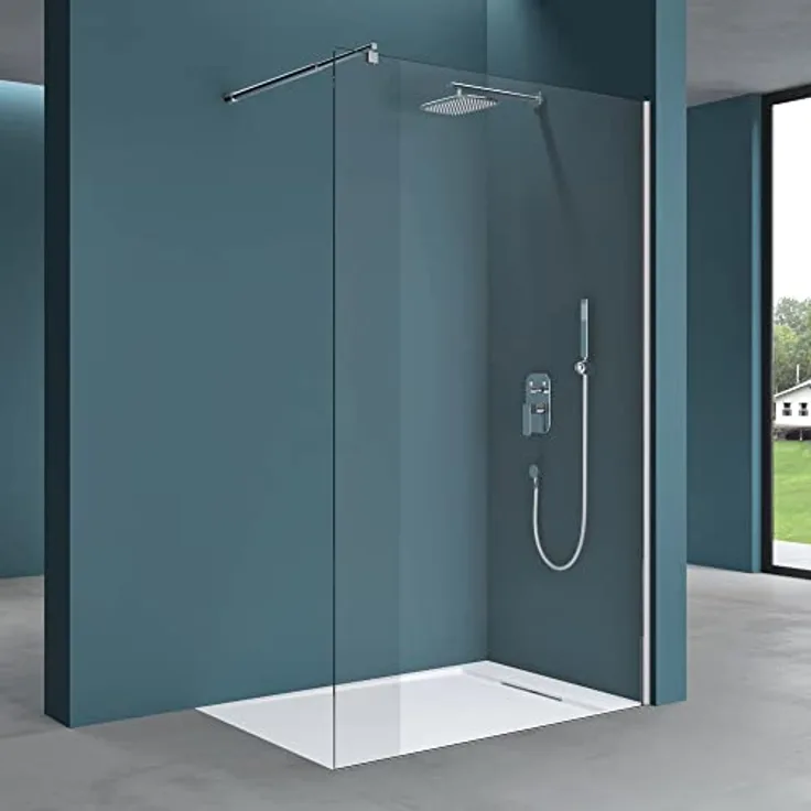 Mai & Mai Duschwand Bremen1, 60x200cm Walk-In Duschabtrennung aus 8mm ESG-Sicherheitsglas mit NANO-Beschichtung