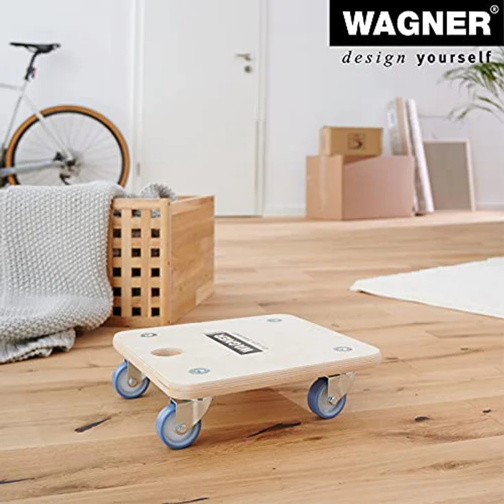 Transportroller aus Multiplexplatte, quadratisch, VE 2 Stk, Räder mit - Wagner – Bild 4