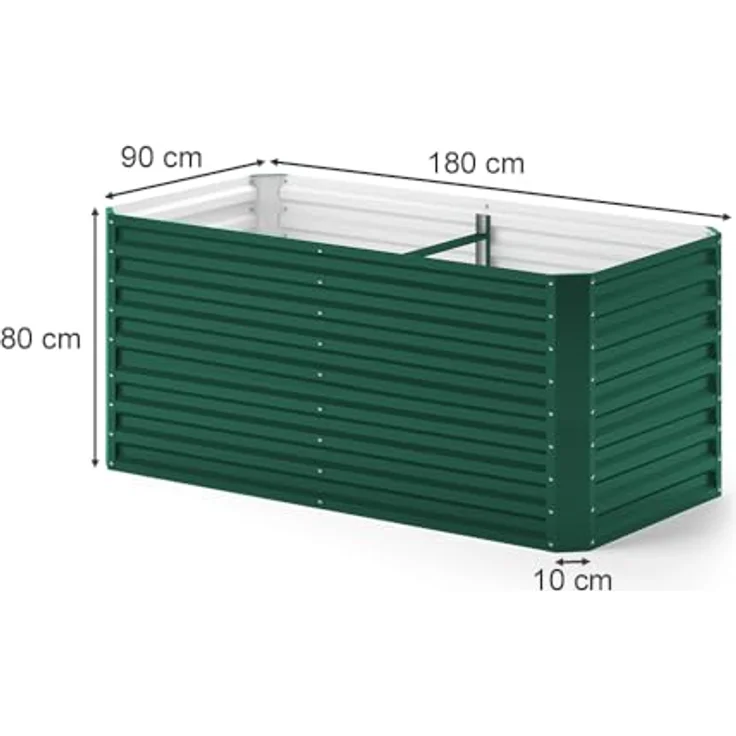 Ok-Living Hochbeet Kräuterbeet Gemüsebeet 180x90x80cm grün Pflanzkasten Frühbeet Garten – Bild 4