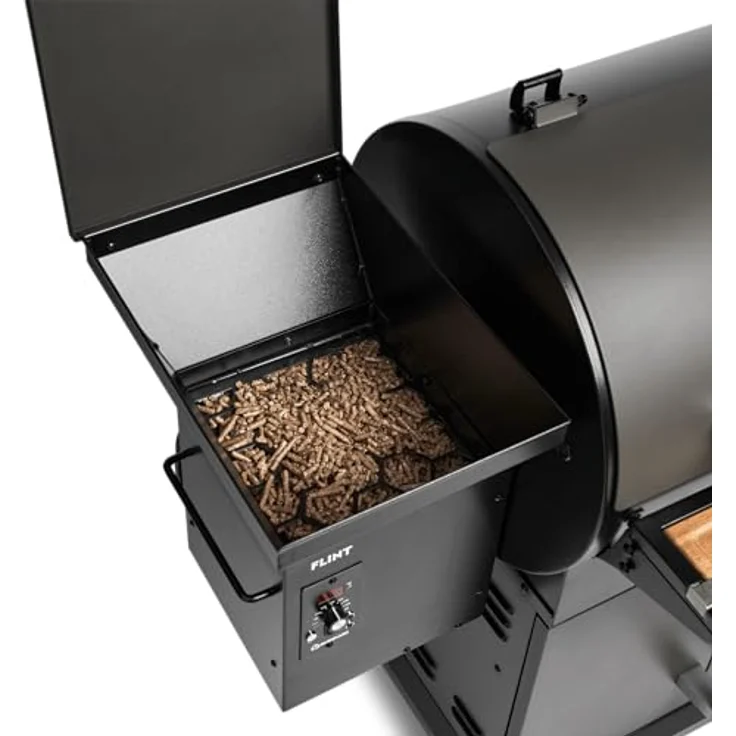 BURNHARD Smoker FLINT, Pelletsmoker mit Temperaturregelung 70°C - 230°C, inkl. UV-beständiger Abdeckhaube und 3 Edelstahl-Grillrosten – Bild 5