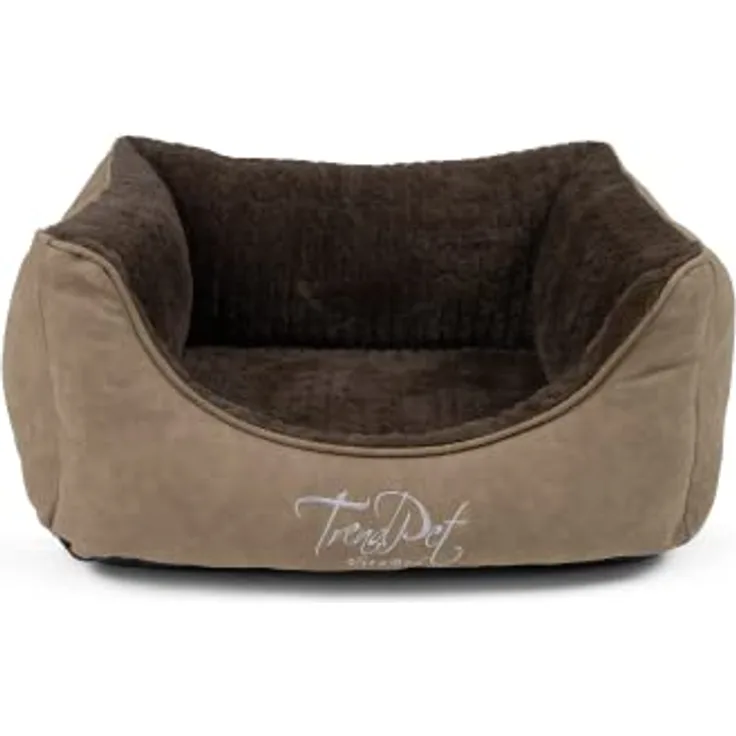 TrendPet VitaBed Style - Orthopädisches Hundebett, 100 % Memory Foam, Kunstleder, flauschig (60x50cm, Braun)