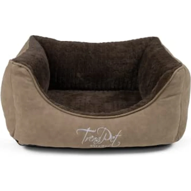 TrendPet VitaBed Style - Orthopädisches Hundebett, 100 % Memory Foam, Kunstleder, flauschig (60x50cm, Braun) – Bild 1