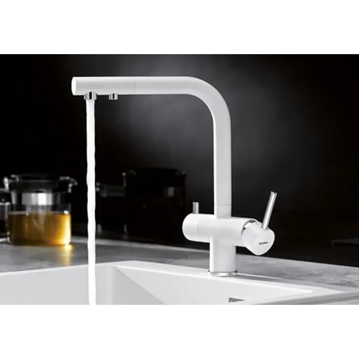Blanco FONTAS II Filter Küchenarmatur, 3-in-1 Hochdruck Wasserhahn mit separatem Auslauf für gefiltertes Wasser, Vulkangrau – Bild 2
