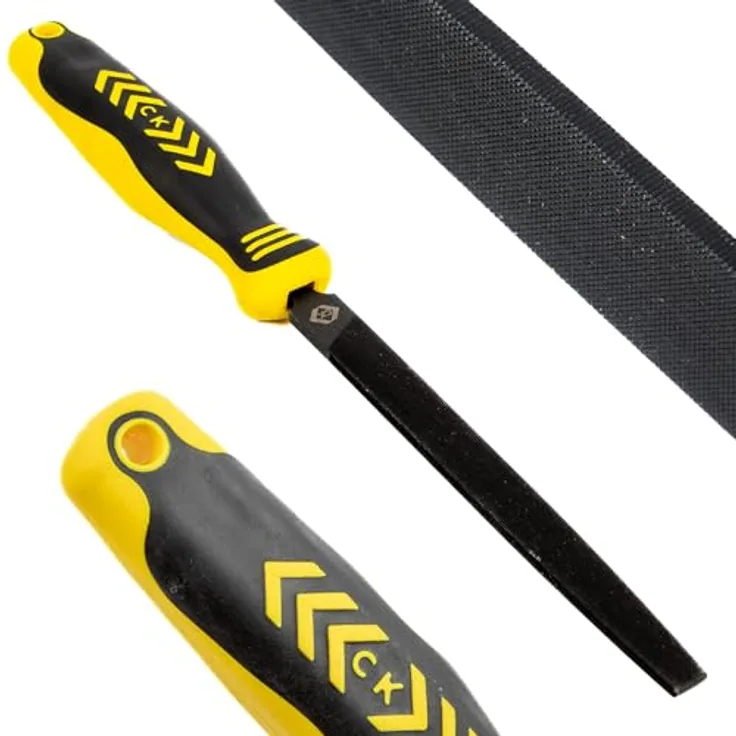C.K Werkstattfeile flach 150 mm, Kohlenstoffstahl mit ergonomischem Griff, Hieb 2