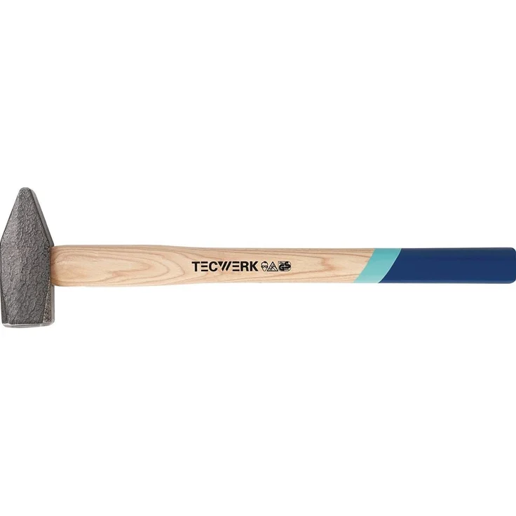 Tecwerk Vorschlaghammer 6000 g, DIN 1042, geschmiedet, Hickorystiel, holz- und ringverkeilt