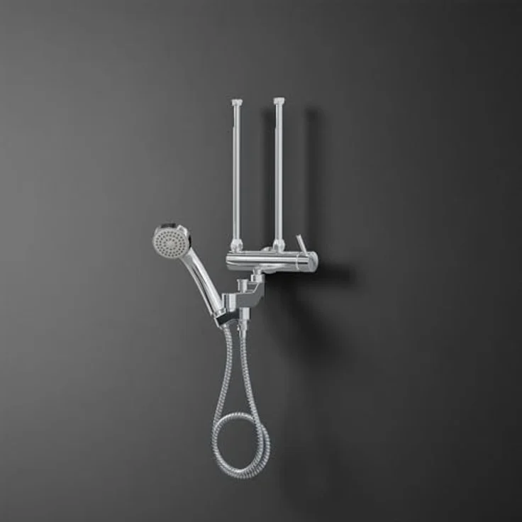 Stiebel Eltron Zweigriff-Duschwandarmatur MED-D, Chrom-Oberfläche, Duschinstallation – Bild 5