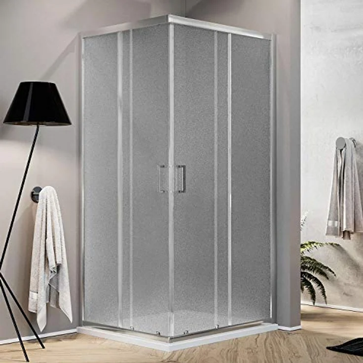 Eckeinstieg Duschkabine Rechteckig 80x70 H185 Satiniert 6mm Glas Mod. Ready – Bild 2