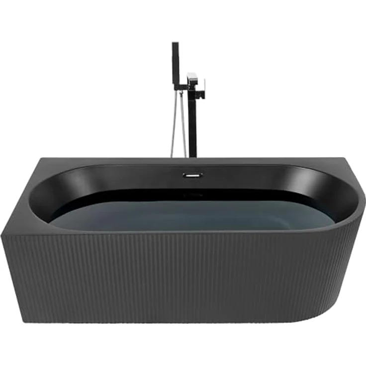 Beliani, Badewanne GOCTA (280 l, 80 cm), mattschwarz, für zwei Personen geeignet – Bild 4