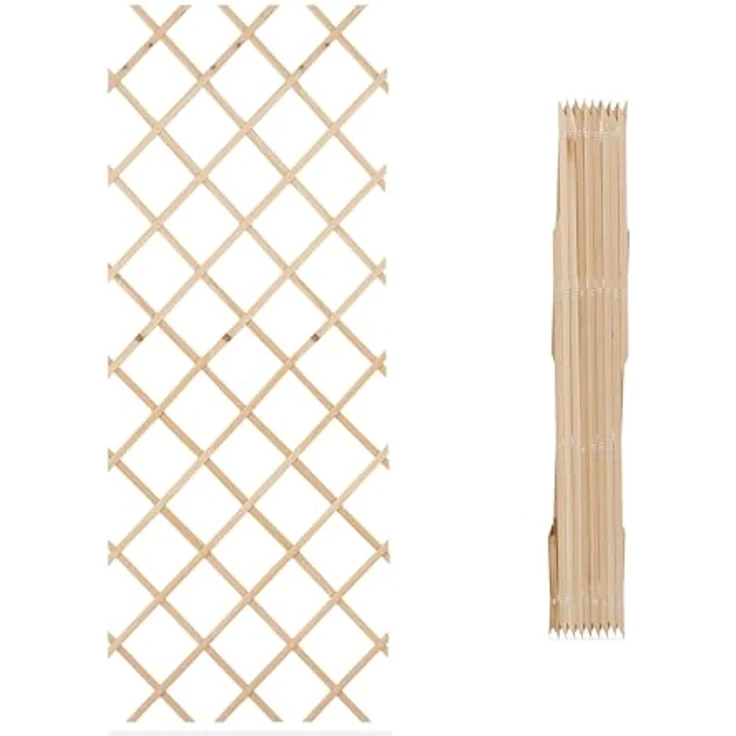 Relaxdays Rankgitter ausziehbar, 3er Set, Holz, 180x90 cm, flexible Rankhilfe für Kletterpflanzen, ideal für Garten und Terrasse – Bild 5