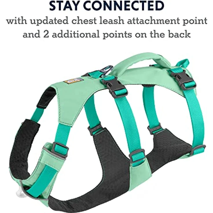 Ruffwear Flagline Hundegeschirr mit Griff, Lleichtes, Verstellbares Gehgeschirr, 3 Leinenbefestigungspunkte, verstärktes Gurtband und starker V-Ring aus Metall, Sage Green (Small, 56–69 cm) – Bild 4