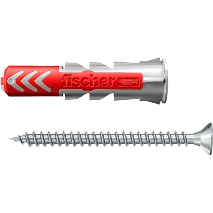 fischer DuoPower 8 x 40 S, Universaldübel mit Sicherheitsschraube, 2-Komponenten-Dübel für Beton, Ziegel, Stein und Gipskarton, 50 Dübel + 50 Schrauben – Bild 4