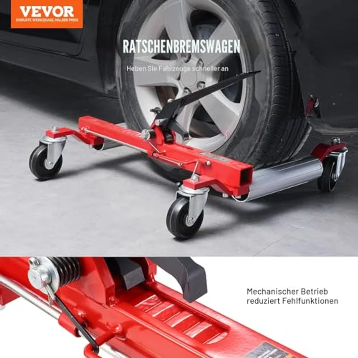 VEVOR Radwagen 680 kg Tragkraft, Rangierroller mit Ratschenfunktion für PKW und SUV, ideal zum Manövrieren auf engem Raum – Bild 2