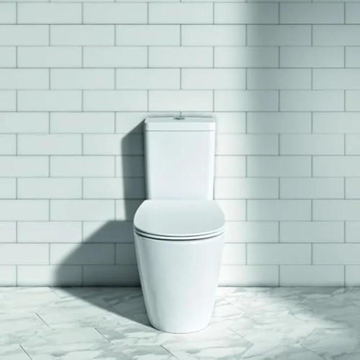 Ideal Standard WC-Sitz Connect, Softclosing Flat, Weiß, Duroplast-Kunststoff, mit stabilen Edelstahlscharniere – Bild 2