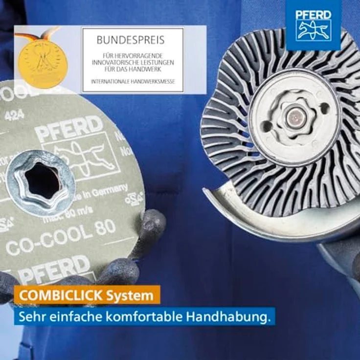 PFERD COMBICLICK Fiberscheibe, 10 Stück Korund A120, 125mm, universell einsetzbar mit hohem Abtrag – Bild 4
