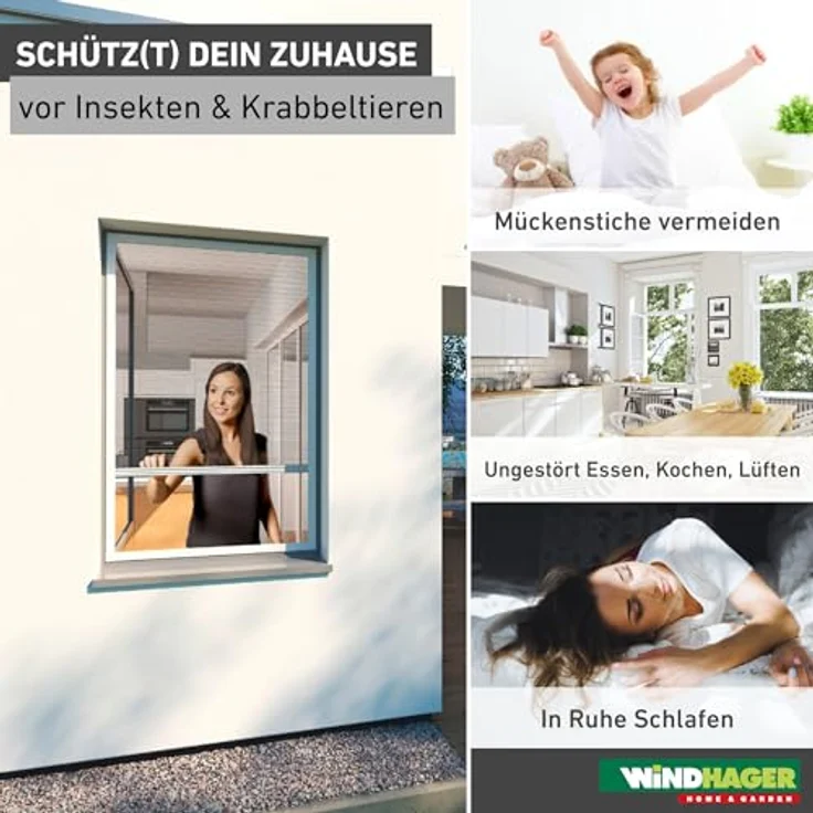 Windhager Insektenschutz Plissee 130 x 150 cm, anthrazit – Bild 3
