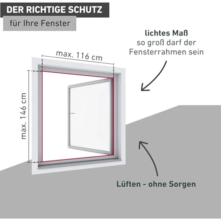 Windhager Insektenschutz Fenster ULTRA FLAT 120 x 150cm, weiß – Bild 4