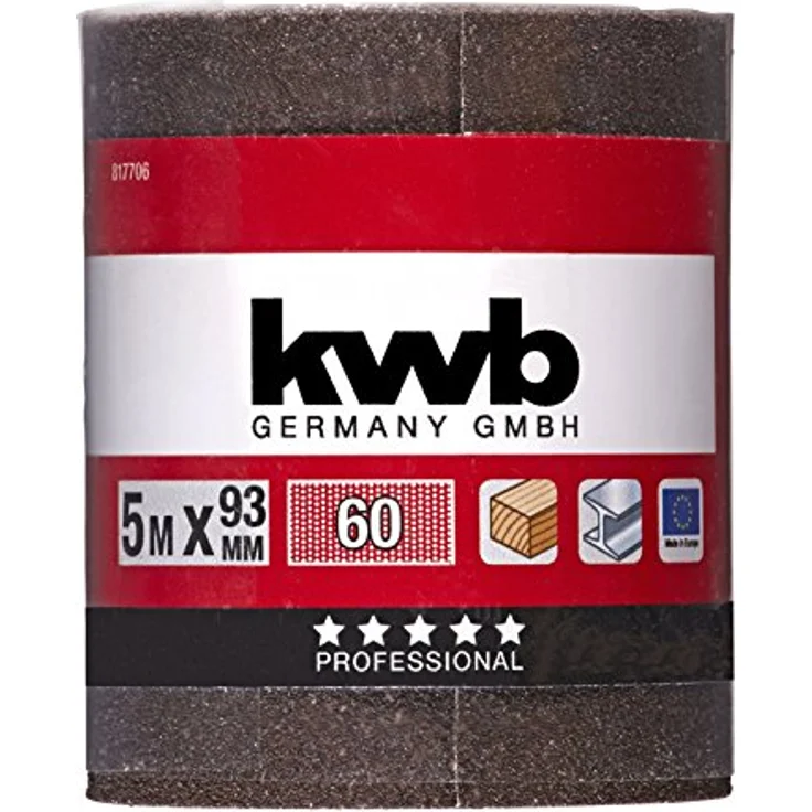 kwb Schleifpapier-Rolle – für Metall und Holz, K-60, 93 mm x 5 m, Korund - Preisvergleich – Bild 2