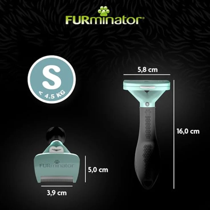FURminator Fellbürste für kurzhaarige kleine Katzen, deShedding Pflege Werkzeug, Kantenlänge 4,5 cm – Bild 4