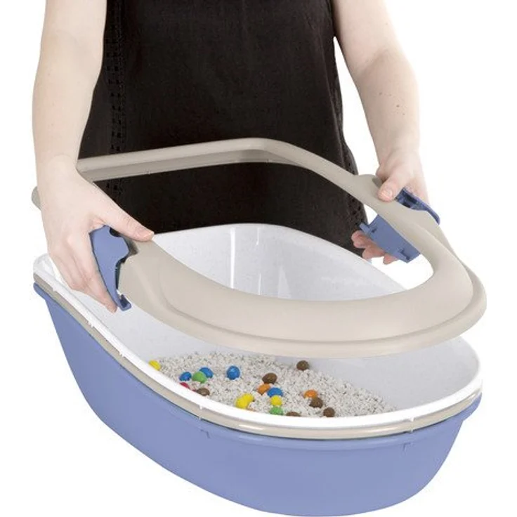 Stefanplast 81579 Katzentoilette „FURBA“ und „FURBA Maxi“ | Katzenklo mit Reinigungssieb und 2 Schalen | Mit hohem Rahmen – Bild 3