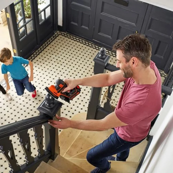 Black+Decker Akku-Dreieckschleifer Mouse (18V, mit Fingerschleif-Aufsatz, sehr kompakt - ideal für schwer zugängliche Stellen, ohne Akku und Ladegerät) BDCDS18N – Bild 2