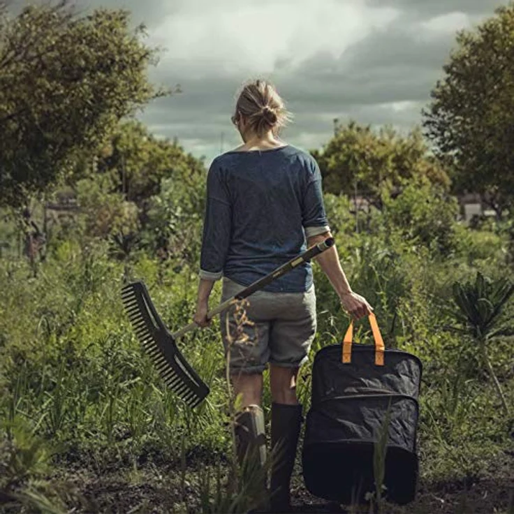 Fiskars Xact Ergonomic Laubbesen XXL Besen, Rechen, schwarz, Aluminium, 63cm – Bild 2