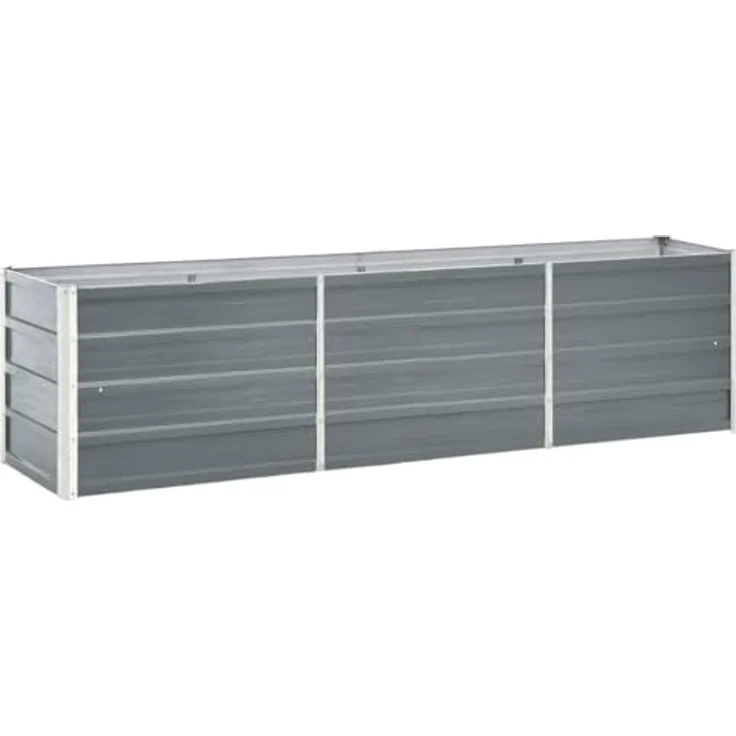 vidaXL Garten-Hochbeet Verzinkter Stahl 240×40×45 cm Grau – Bild 2