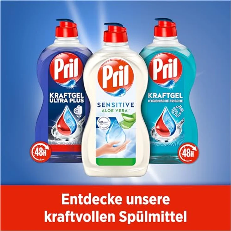 PRIL Sensitive Aloe Vera Geschirrspülmittel, hautschonend mit hoher Fettlösekraft, 450 ml – Bild 7